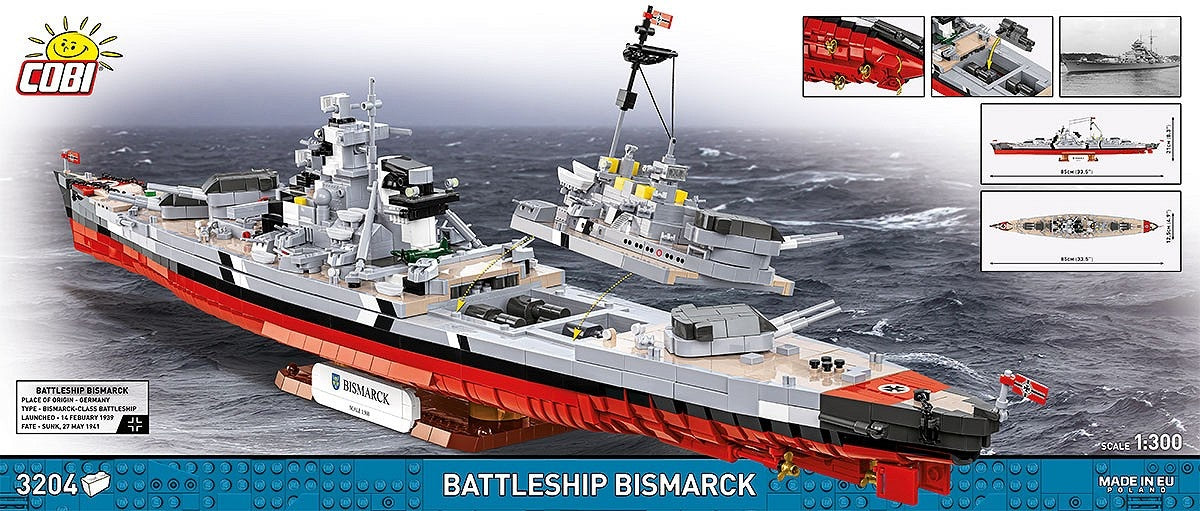 Available To Order – Battleship Bismarck (3080 Pcs) Cobi Model (COB 4860)