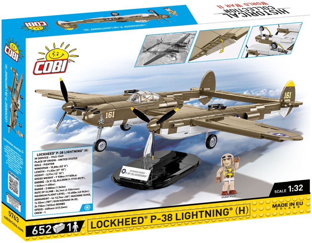 Available to Order – Lockheed P-38 Lightning (H) WWII Cobi Model (COB 5763)