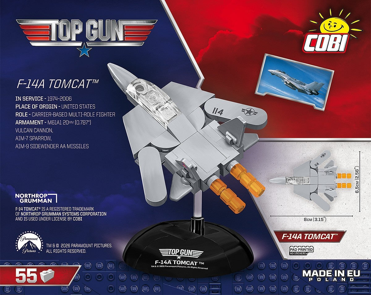 Available to Order – Top Gun F-14A Tomcat Micro Plane Top Gun Maverick (58pcs) Cobi Model (COB 5923)