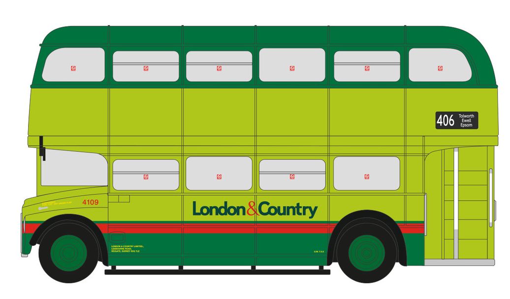 Available to Order – Routemaster London + Country Route 406 Epsom 1:76 Corgi Model (COR 46313AOM)