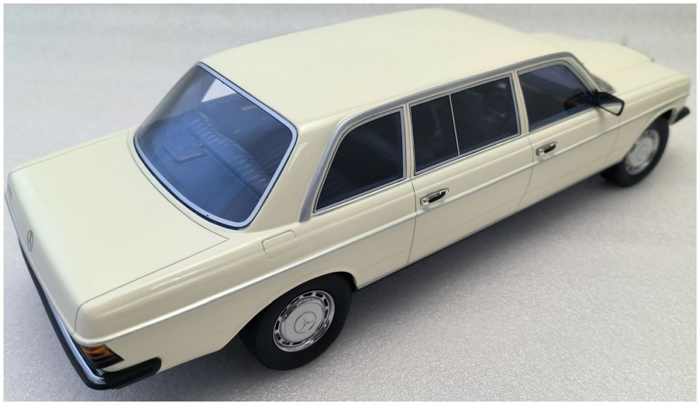 Available To Order – Mercedes Benz W123 Lang White 1978 1:18 (CUL CML005-3)