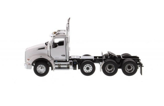 Kenworth T880 SBFA DayCab Pusher Axle Tandem Tractor Metallic White Cab 1:50 – diecast model (view 2)