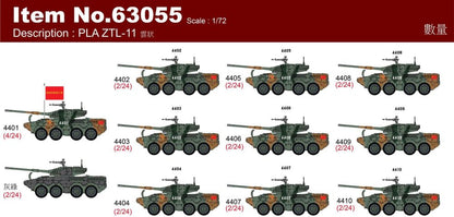 Available to Order – PLA ZTL-11 Assault Vehicle (Cloud-Pattern Camouflage) 1:72 (DR 63055)
