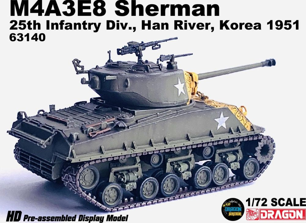 Available to Order – M4A3E8 Sherman 'Tiger Face' 25th Infantry Div. Han River Korea 1951 1:72 (DR 63140)
