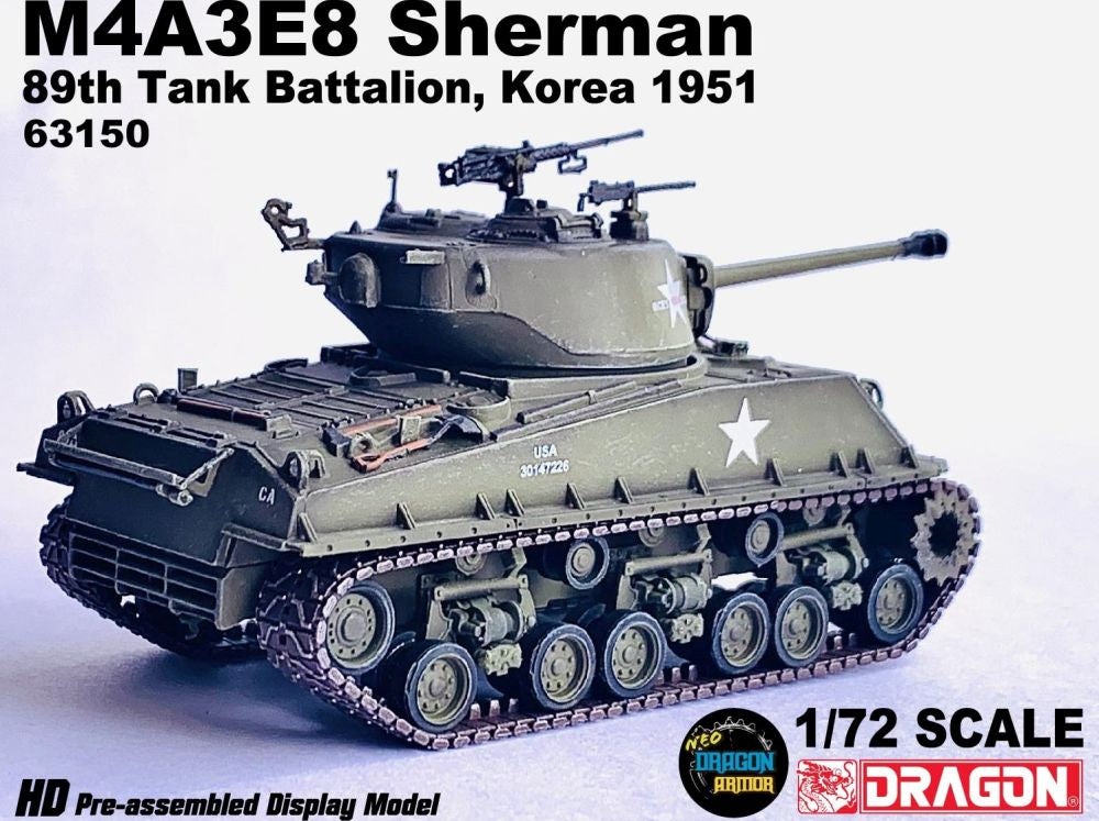 Available to Order – M4A3E8 Sherman 'Tiger Face' 89th Tank Battalion Korea 1951 1:72 (DR 63150)