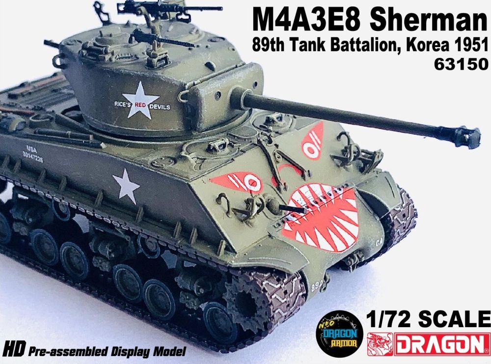 Available to Order – M4A3E8 Sherman 'Tiger Face' 89th Tank Battalion Korea 1951 1:72 (DR 63150)