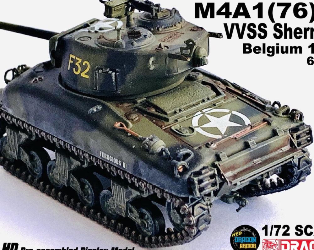 Available to Order – M4A1 (76)W VVSS Sherman Belgium 1944 1:72 (DR 63171)
