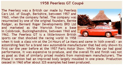 Available To Order – Peerless GT Coupe Red w/Disc Wheels 1958 1:43 Esval Model (ESV EMEU43007G)