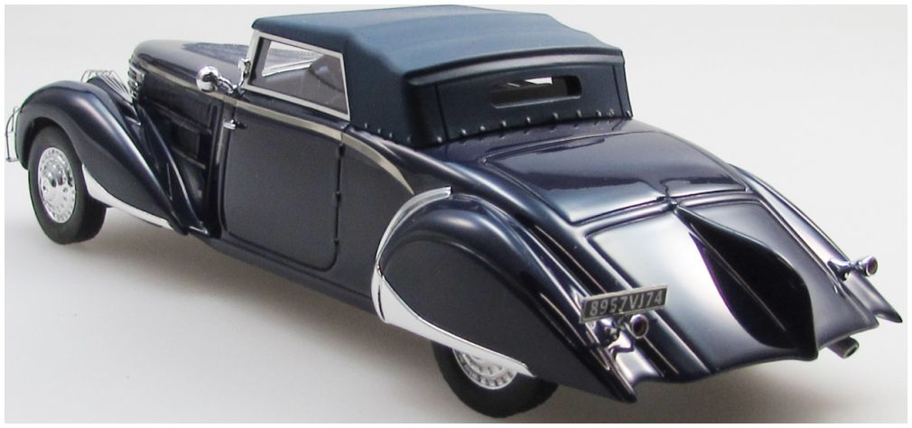 Delage D8-85 Clabot Cabriolet Dark Blue by H Chapron w/2 Extra Lights Top Up 1935 1:43 – diecast model (view 2)