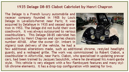 Delage D8-85 Clabot Cabriolet Dark Blue by H Chapron w/2 Extra Lights Top Up 1935 1:43 – diecast model (view 3)