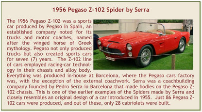 Pegaso Z-102 Spider by Serra Open Red 1956 1:43 – diecast model (view 3)