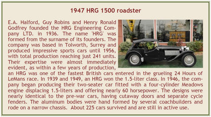 HRG 1500 Sport Roadster Top Up w/One Spare Wheel Black 1947 1:43 – diecast model (view 3)