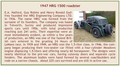 HRG 1500 Sport Roadster Top Up w/Two Spare Wheels Green 1947 1:43 – diecast model (view 3)