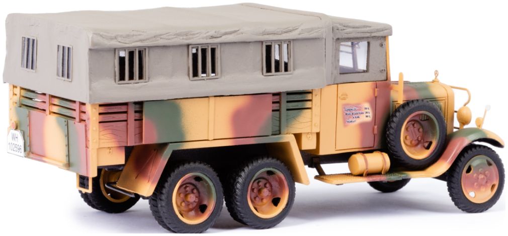 Mercedes Benz G3A Sd. Kfz. 70 Wehrmacht Truck Closed Cab/Closed Canvas Khaki/Camo 1:43 – diecast model (view 2)