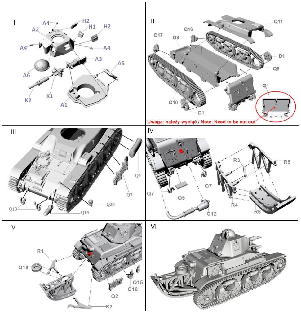 Available to Order – Renault R39 with SA38 cannon with 'tail' 1:72 (FTF 107)