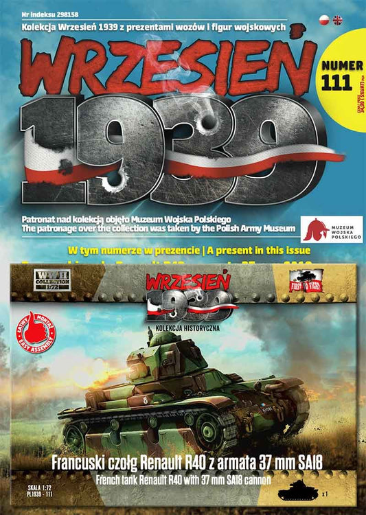 Available to Order – French Renault R40 tank with SA18 gun 1:72 (FTF 111)