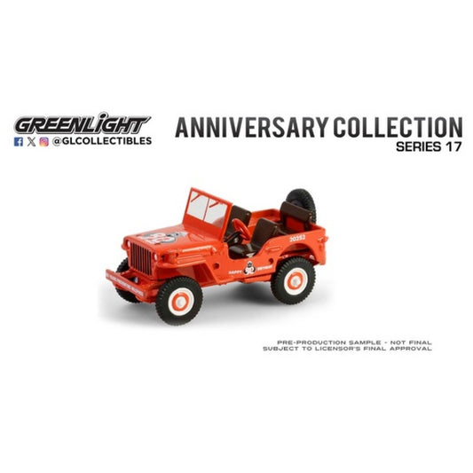 THIS ITEM IS AVAILABLE TO ORDER FROM OUR SUPPLIER - 1:64 GREENLIGHT GL28160-A ANNIVERSARY COLLECTION SERIES 17 - 1944 WILLYS MB - SMOKEY BEAR 80TH ANNIVERSARY