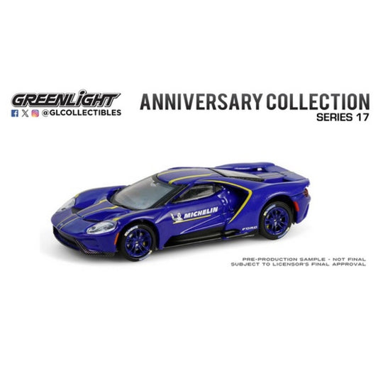 THIS ITEM IS AVAILABLE TO ORDER FROM OUR SUPPLIER - 1:64 GREENLIGHT GL28160-F ANNIVERSARY COLLECTION SERIES 17 - 2021 FORD GT MICHELIN 135 YEARS ANNIVERSARY