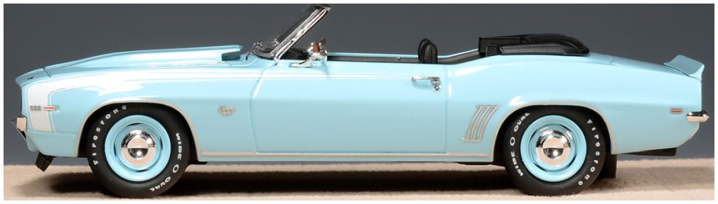 Available To Order – Chevrolet Camaro RS SS Carolina Blue Convertible Open Roof 1969 1:43 (GLM STM691033)