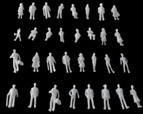 Available To Order – Architecture Plain White Figures - 50pcs 1:200 (GMS F001)