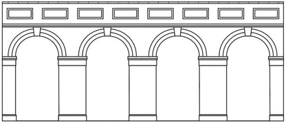 Available To Order – Mid Level Arched Retaining Walls x2 (Engin 1:76 (HOR R7385)