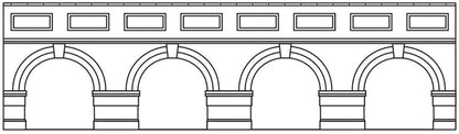Available To Order – Low Level Arched Retaining Walls x2 (Engin 1:76 (HOR R7389)