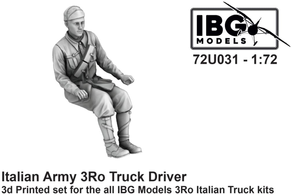 Italian Army 3Ro Truck Driver (3D Printed - 1 Figure) 1:72 – diecast model (view 2)
