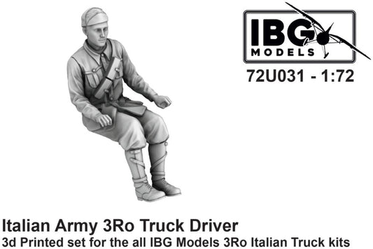 Italian Army 3Ro Truck Driver (3D Printed - 1 Figure) 1:72 – diecast model (view 2)