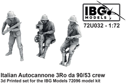 Italian Autocannone 3Ro da 90/53 Crew (3D Printed - 3 Figures) 1:72 – diecast model (view 2)