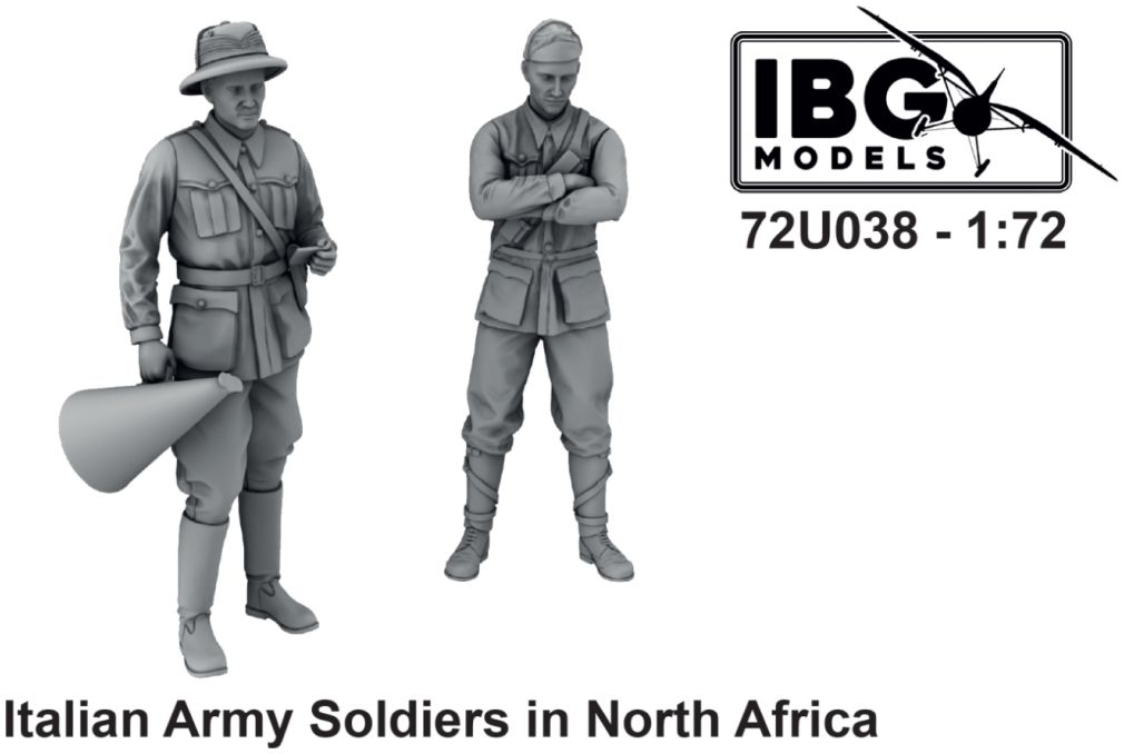 Italian Army Soldiers in North Africa (3D Printed - 2 Figures) 1:72 – diecast model (view 2)
