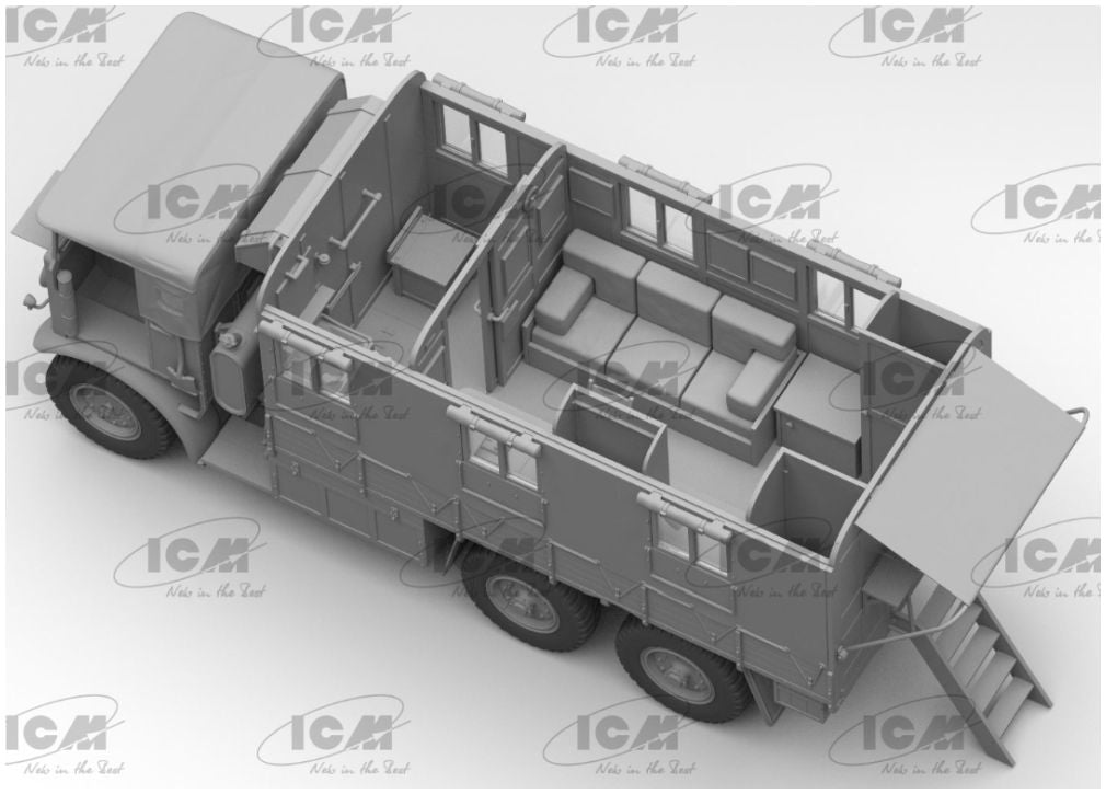 Monty's Mobile Office Caravan 1:35 ICM Plastic Kits Model (view 3)