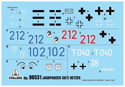 Available To Order – Jagdpanzer 38(t) Hetzer 1:35 Italeri Plastic Kits Model (ITA 96531)