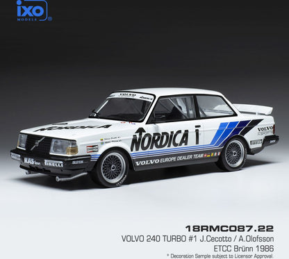 Available to Order – Volvo 240 Turbo #1 ETCC Brunn 1986 J.Cecotto/A.Olofsson 1:18 (IXO 18RMC087)