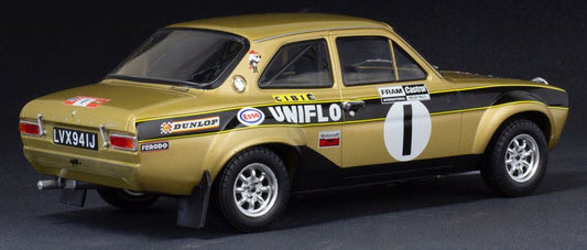 Available To Order – Ford Escort MkI RS 1600 #1 Old Gold Welsh Rally 1972 R.Clark/J.Porter 1:18 (IXO 18RMC100)