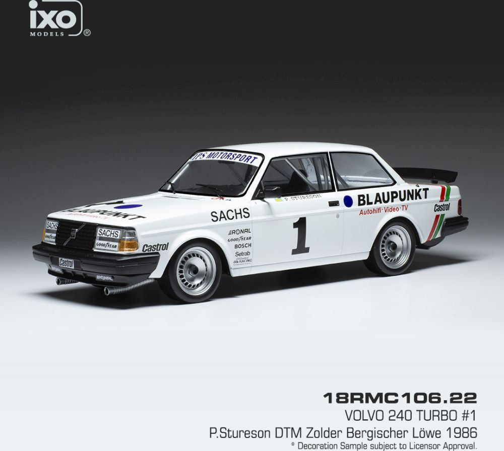 Available to Order – Volvo 240 Turbo #1 DTM Nurburgring 1985 P.Stureson 1:18 (IXO 18RMC106)
