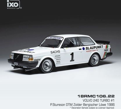 Available to Order – Volvo 240 Turbo #1 DTM Nurburgring 1985 P.Stureson 1:18 (IXO 18RMC106)