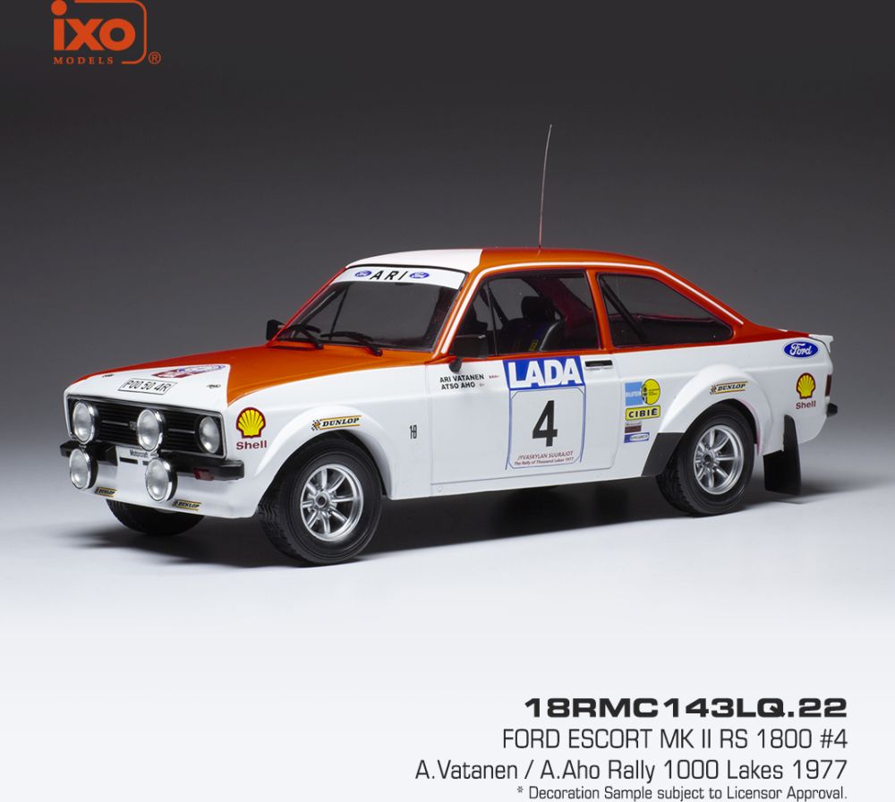 Available To Order – Ford Escort MK II RS 1800 #4 1000 Lakes Rally 1977 A.Vatanen/A.Aho 1:18 (IXO 18RMC143)