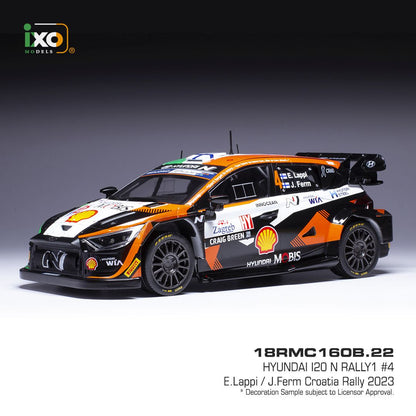 Available to Order – Hyundai i20 N #4 WRC1 Rally Croatia 2023 E.Lappi/J.Ferm 1:18 (IXO 18RMC160B)
