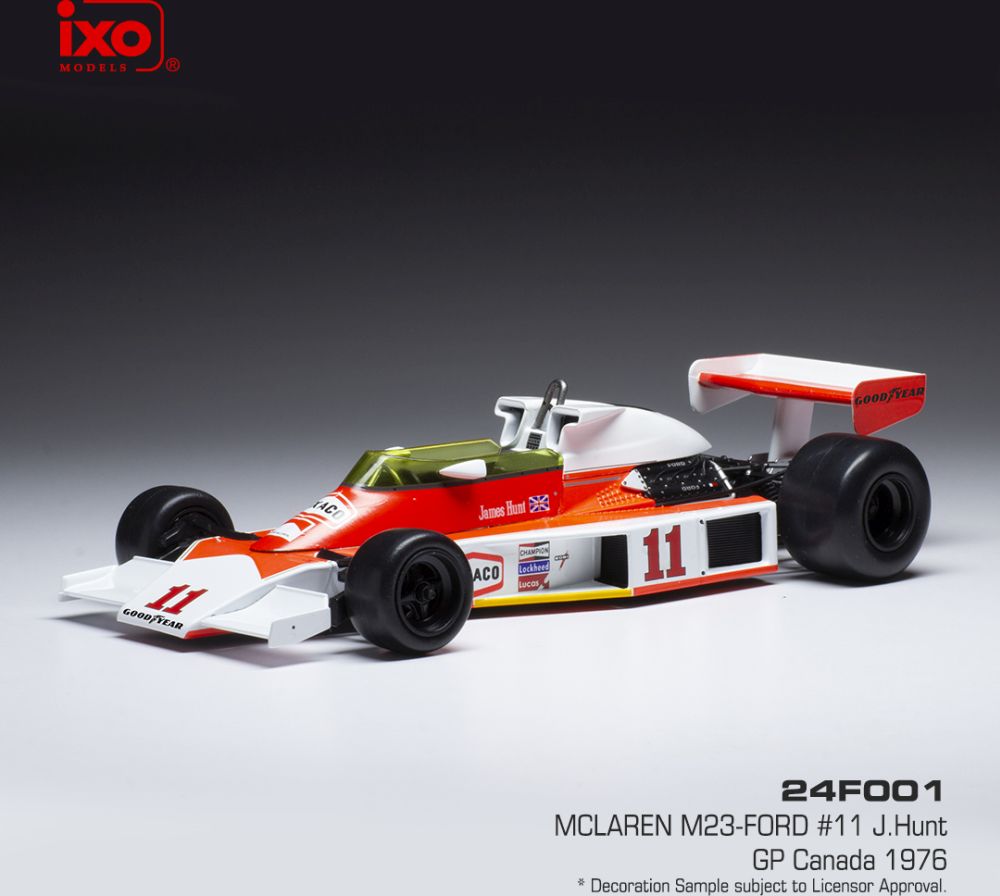 Available To Order – McLaren M23Ford #11 F1 GP Canada 1976 J.Hunt 1:24 IXO Model (IXO 24F001)