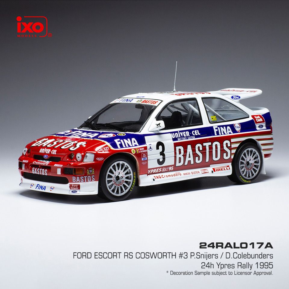 Available To Order – Ford Escort RS Cosworth #3 24h Ypres 1995 P.Snijers/D.Colebunders 1:24 (IXO 24RAL017A)