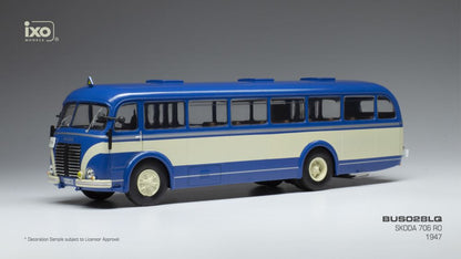 Available To Order – Skoda 706 RO Blue/White 1947 1:43 IXO Model (IXO BUS028)