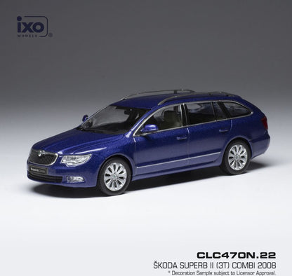 Available To Order – Skoda Superb II 3T Metallic Blue 2008 1:43 IXO Model (IXO CLC470)