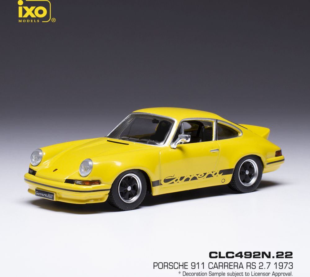 Available To Order – Porsche 911 Carrera RS 2.7 Yellow 1973 Black Magic 1:43 IXO Model (IXO CLC492)