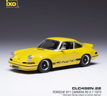 Available To Order – Porsche 911 Carrera RS 2.7 Yellow 1973 Black Magic 1:43 IXO Model (IXO CLC492)