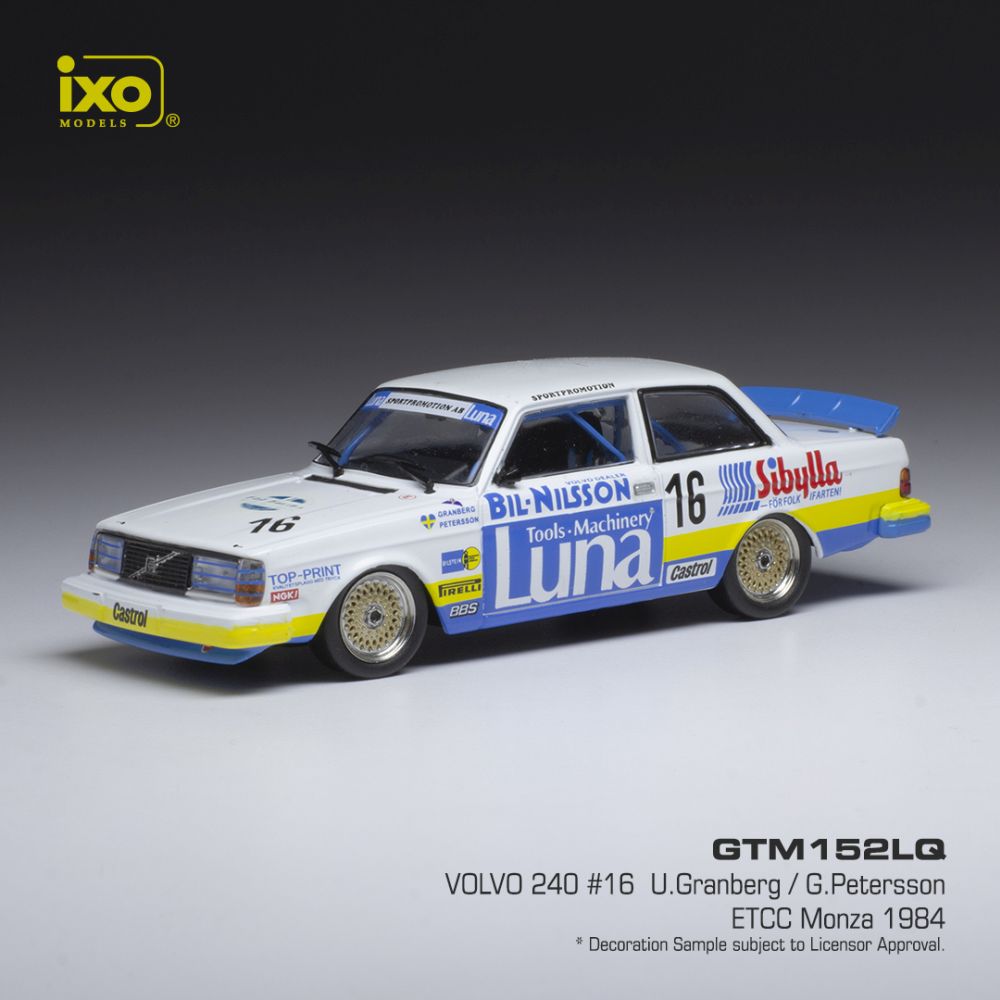 Available To Order – Volvo 240 #16 ETCC Monza 1984 U.Granberg/ G.Petersson 1:43 IXO Model (IXO GTM152)