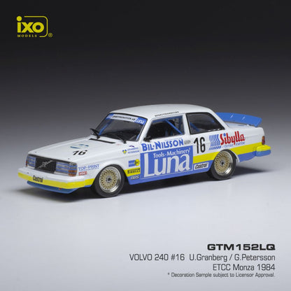 Available To Order – Volvo 240 #16 ETCC Monza 1984 U.Granberg/ G.Petersson 1:43 IXO Model (IXO GTM152)