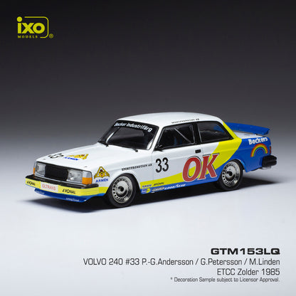 Available To Order – Volvo 240 #33 ETCC Zolder 1985 G.Andersson M.Linden 1:43 IXO Model (IXO GTM153)