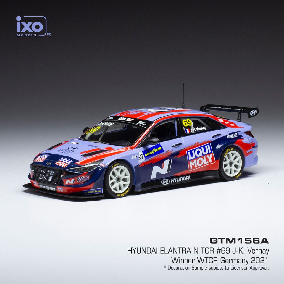 Available To Order – Hyundai Elantra N TCR #69 Engstler Hyundai Liqui Moly WTCR 2021 J-K.Vernay 1:43 IXO Model (IXO GTM156A)