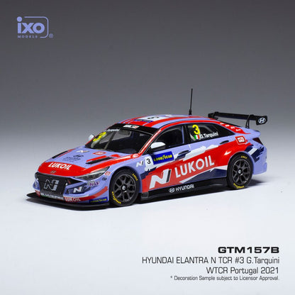 Available To Order – Hyundai Elantra N TCR #3 BRC Hyundai N SC Lukoil WTCR Portugal 2021 G.Tarquini 1:43 IXO Model (IXO GTM157B)