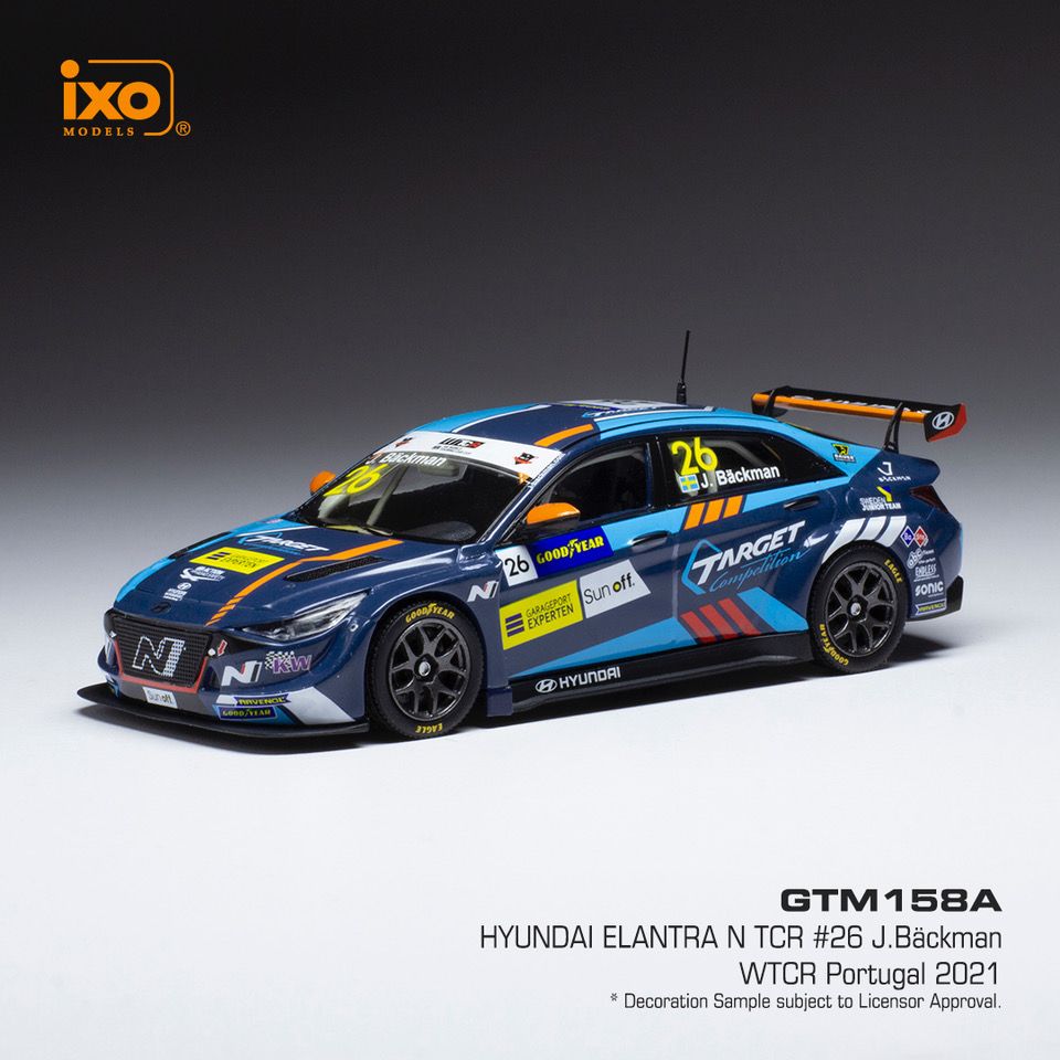 Available To Order – Hyundai Elantra N TCR #26 Target Comp WTCR Portugal 2021 J.Backman 1:43 IXO Model (IXO GTM158A)
